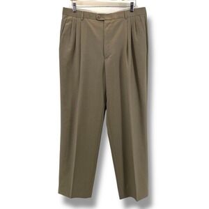 Zanella Alter Mens 36 Pleated Wool Dress Pants Taupe Brown Made in Italy 111003